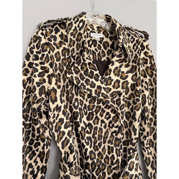 Joan Rivers Leopard Trench Coat Jacket Double Breasted Belted Rain Resistant SzM - Picture 3 of 13